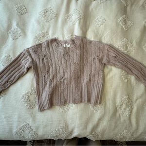 NYC Knits Cozy Mauve Cable Knit Sweater